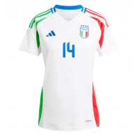 Camisa de Futebol Itália Federico Chiesa #14 Equipamento Secundário Mulheres Europeu 2024 Manga Curta